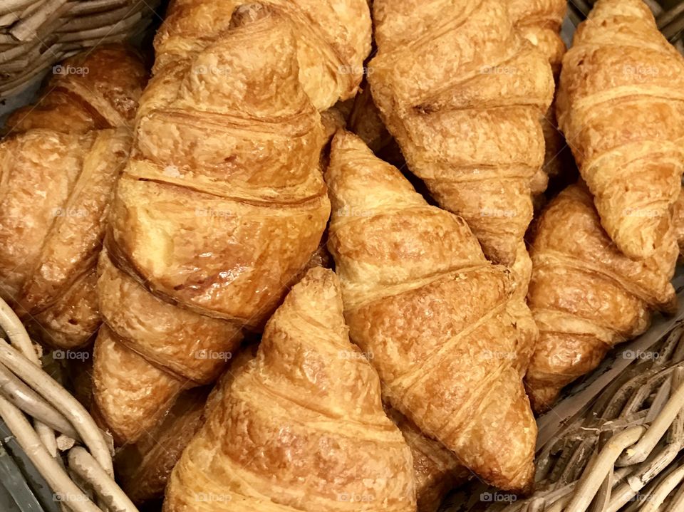 Croissants in a basket 