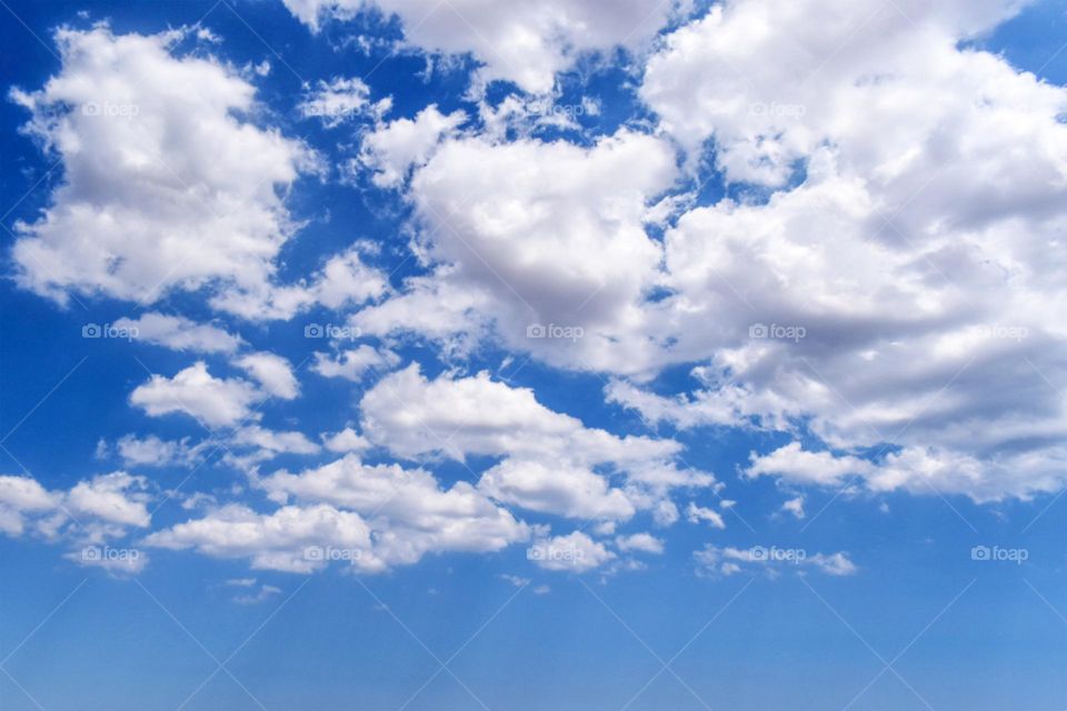 Blue sky and clouds in the morning.  Beautiful summer sky.