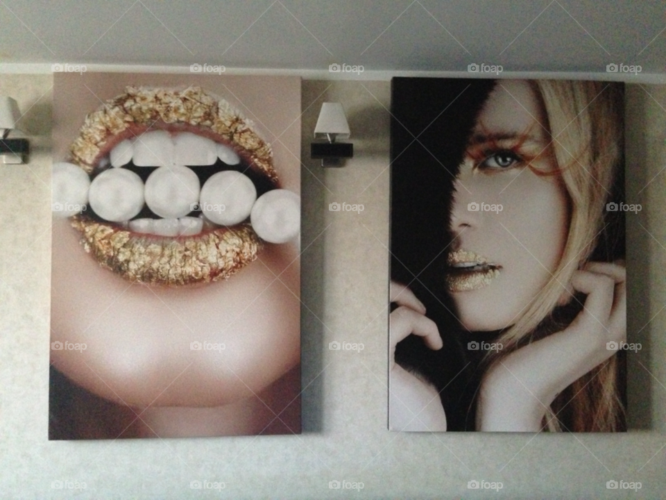 girl wall teeth art by florin_mfv