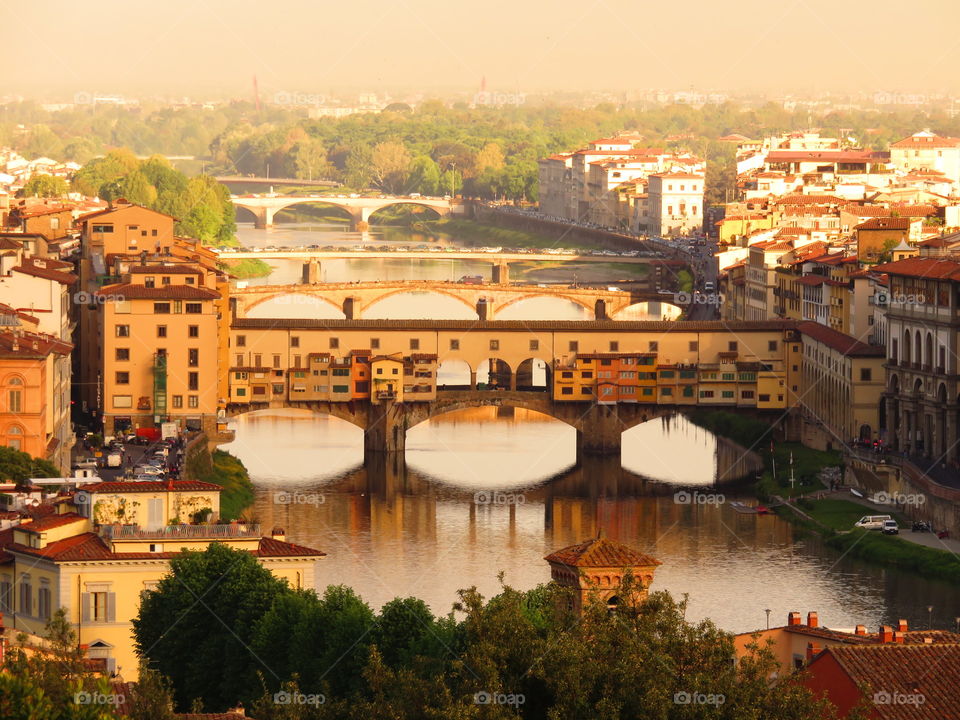 view of the river Arno Florence Italy Tuscany