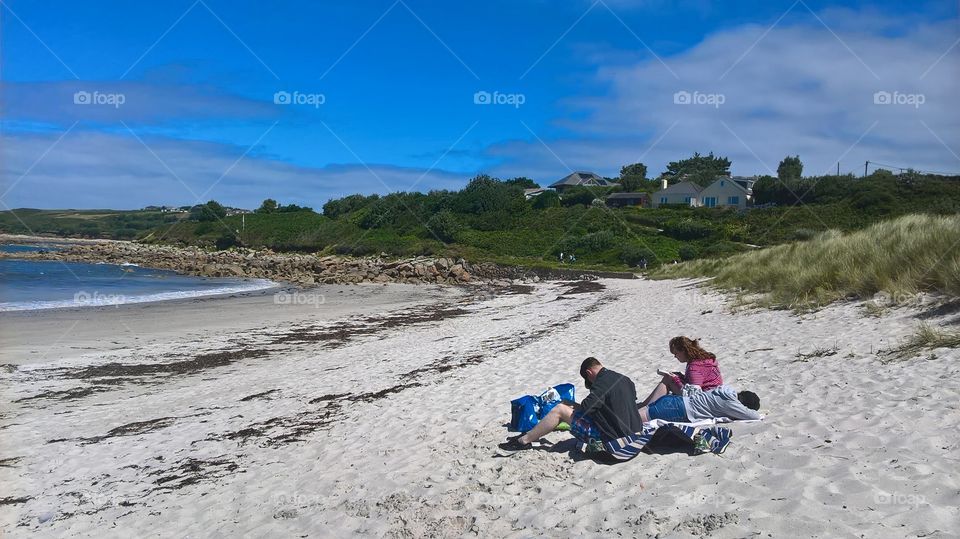 Porthmellon beach on st Mary’s, Isles of Scilly 