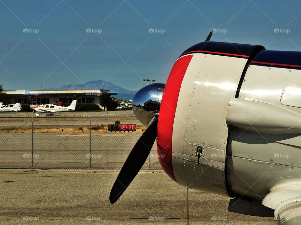 Engine cowling of vintage World War II fighter aircraft