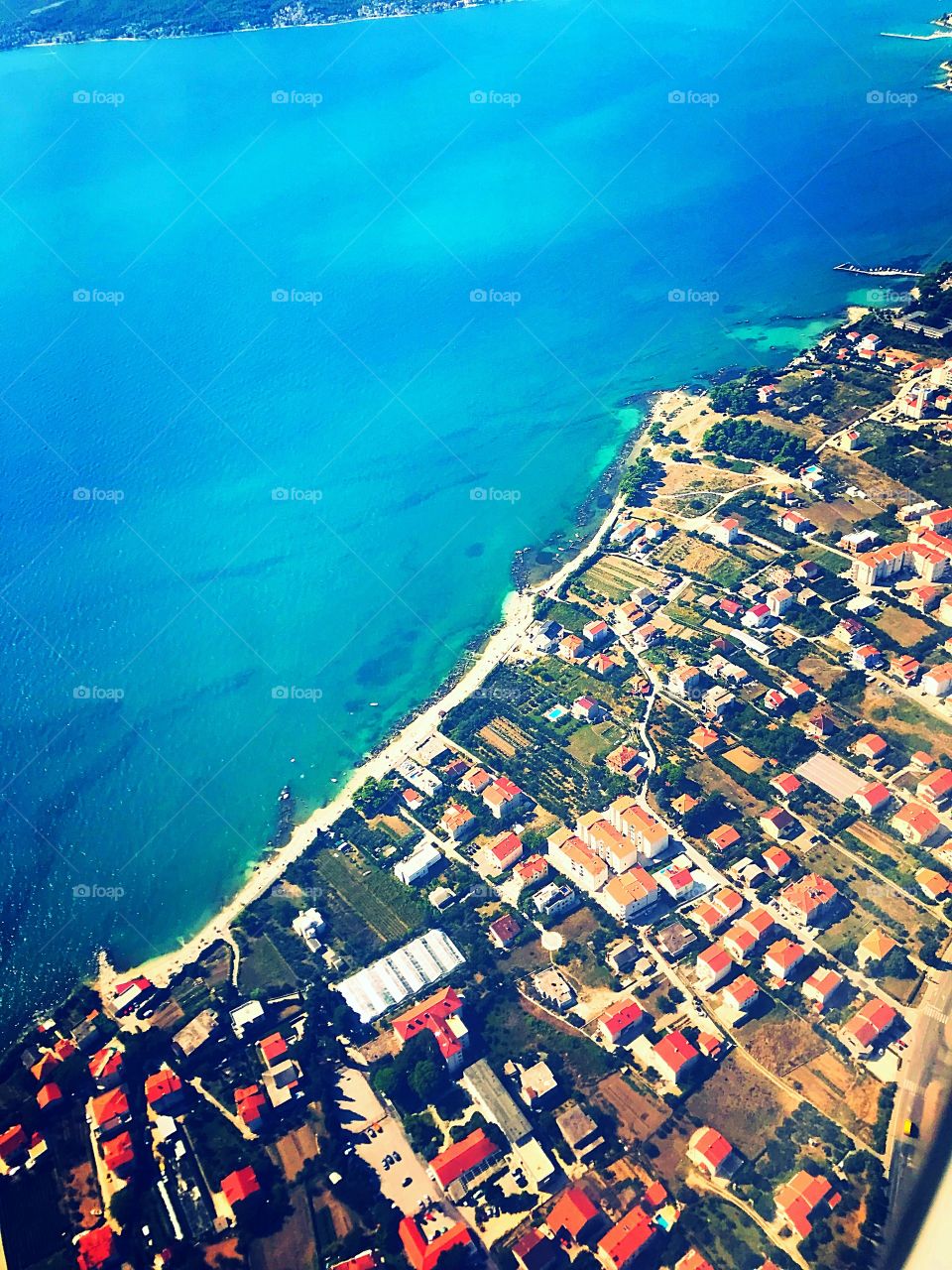 Aerial of Dalmatian coast Croatia