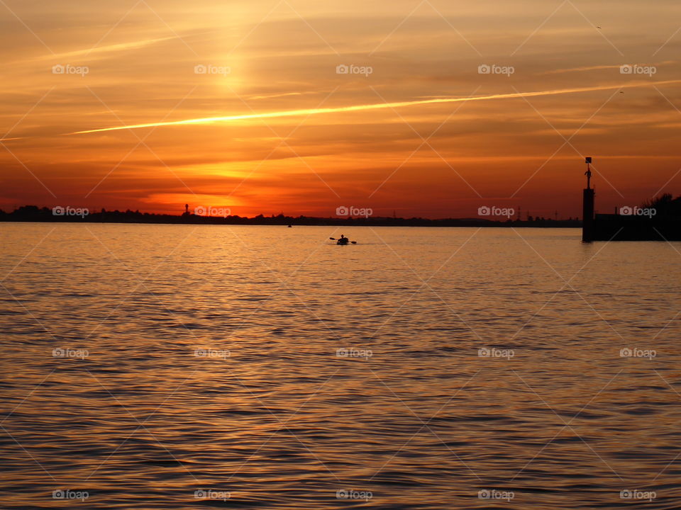 rower - river - Sunset 