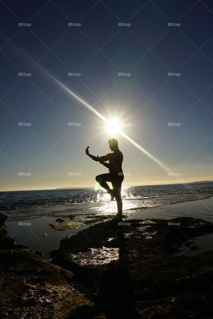 Sunset#sea#rocks#sky#nature#human