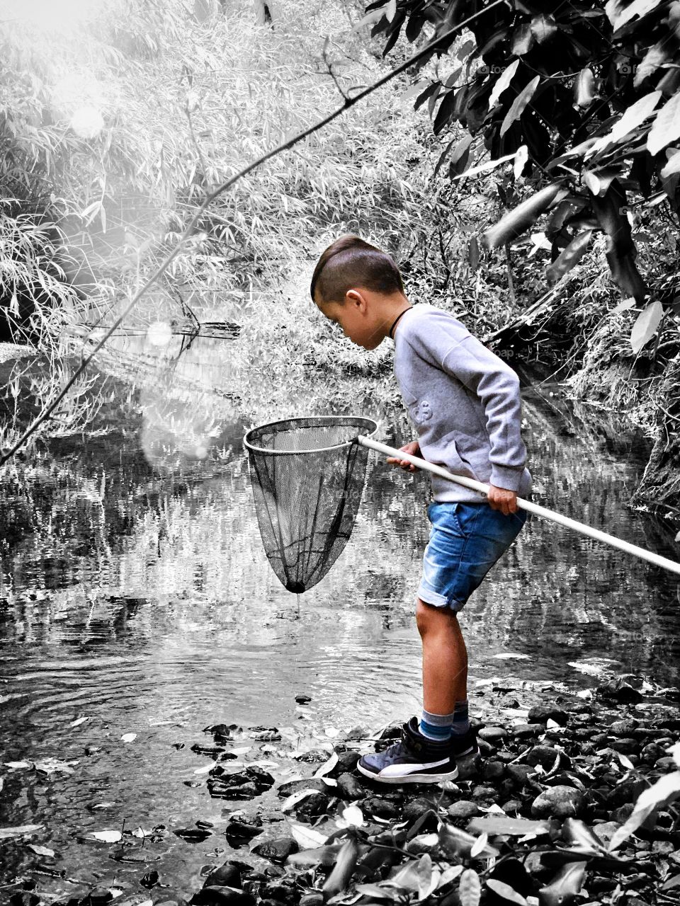 Boy fishing