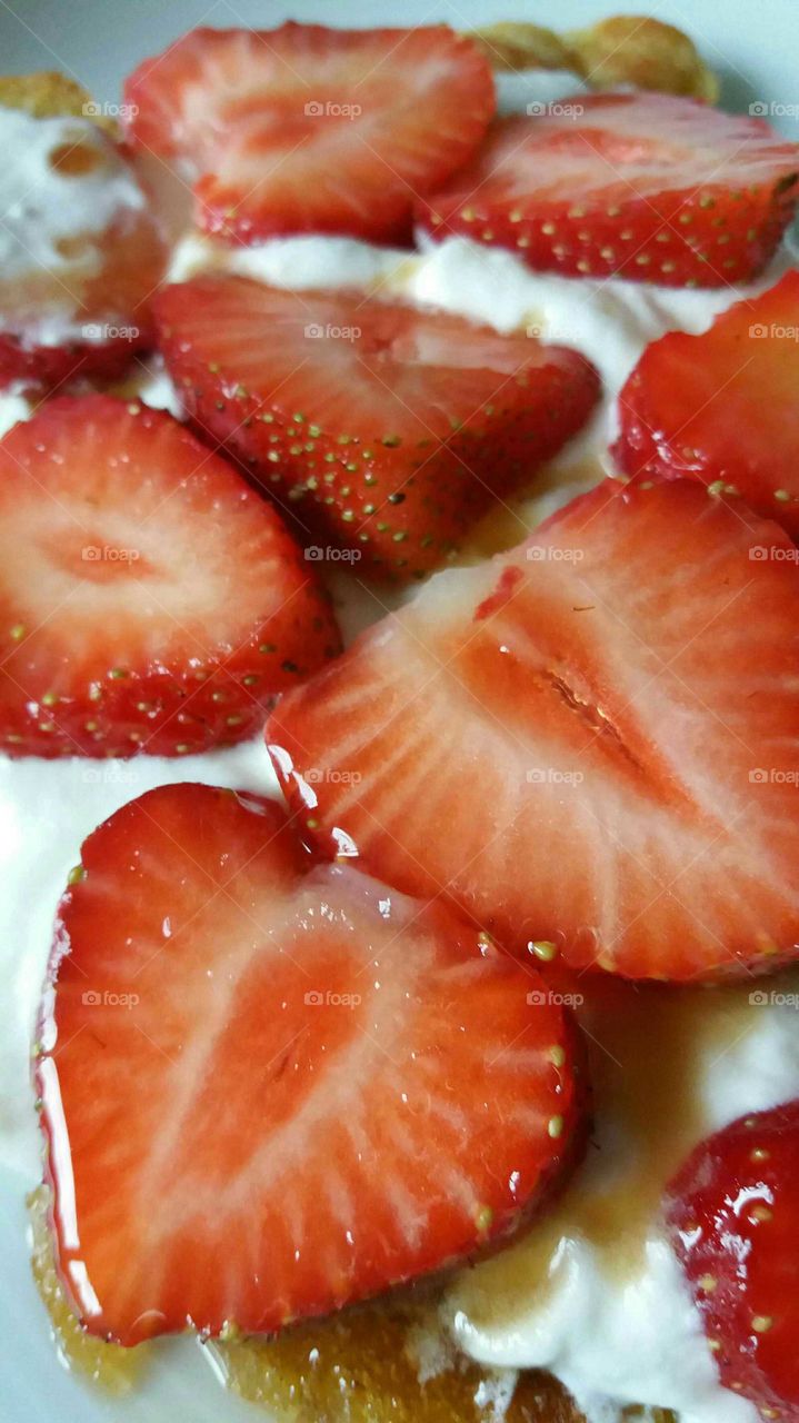 strawberries on pancake