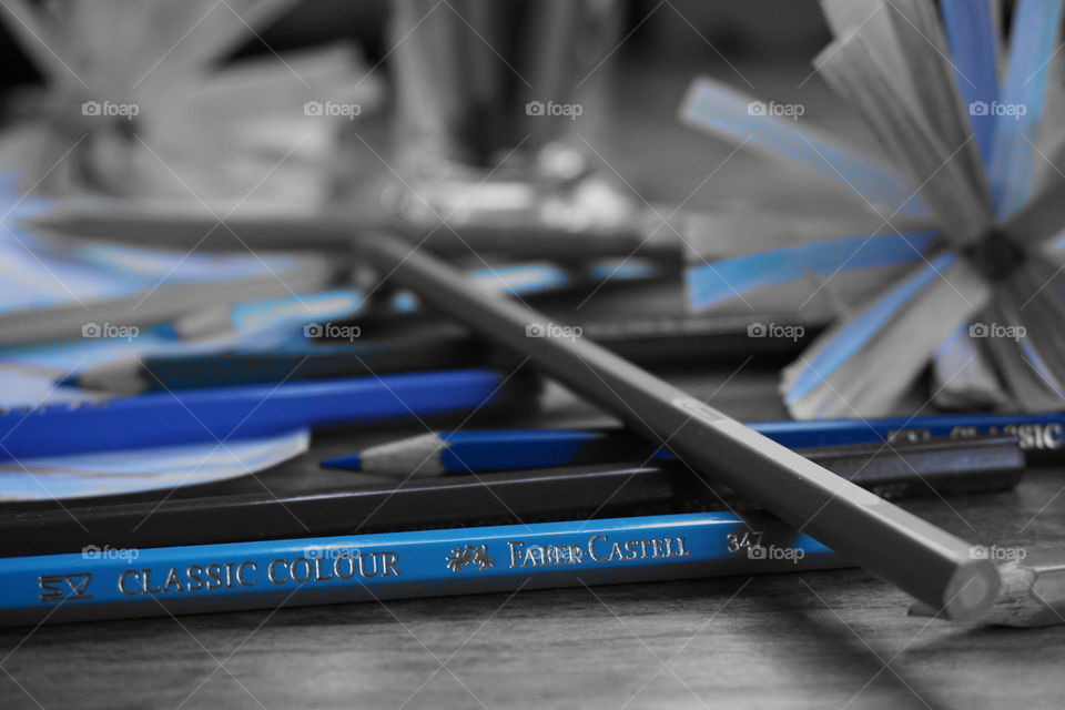 Blue Faber-Castell Colouring Pencils