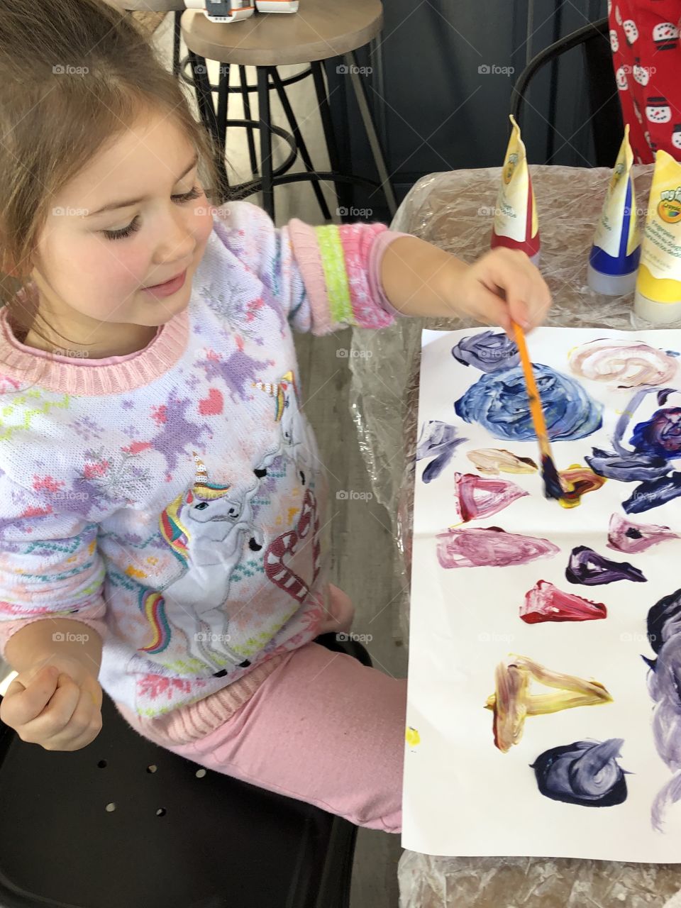 Keeping busy painting shapes