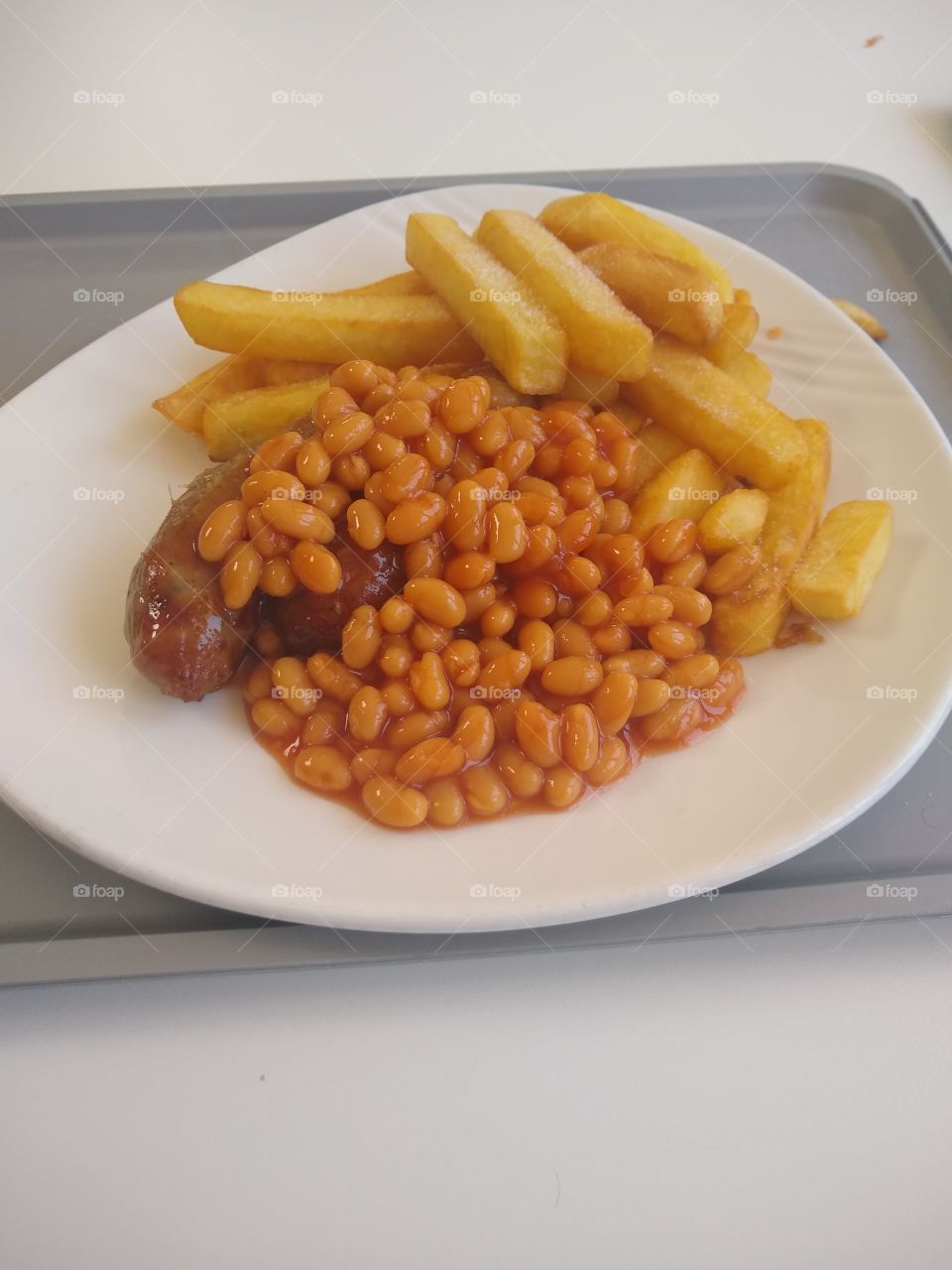 sausage and chips
