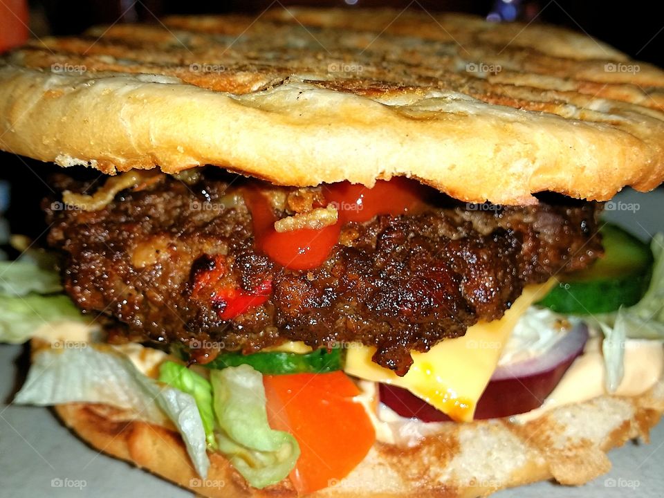 Homemade hamburger