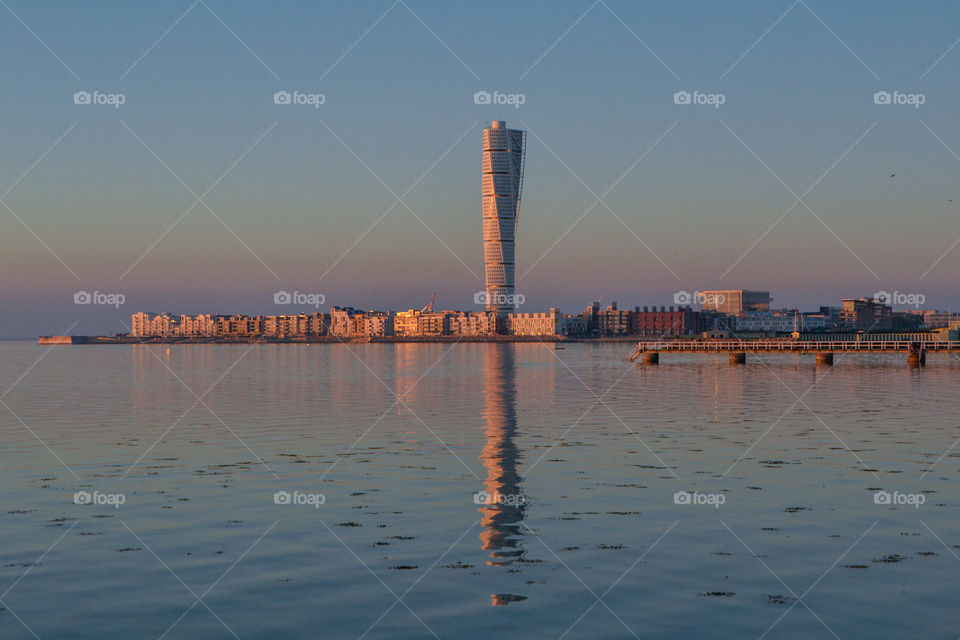 Skyscraper Turning Torso in Malmö Sweden.