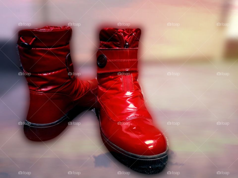 red rainboots to splash in the rain