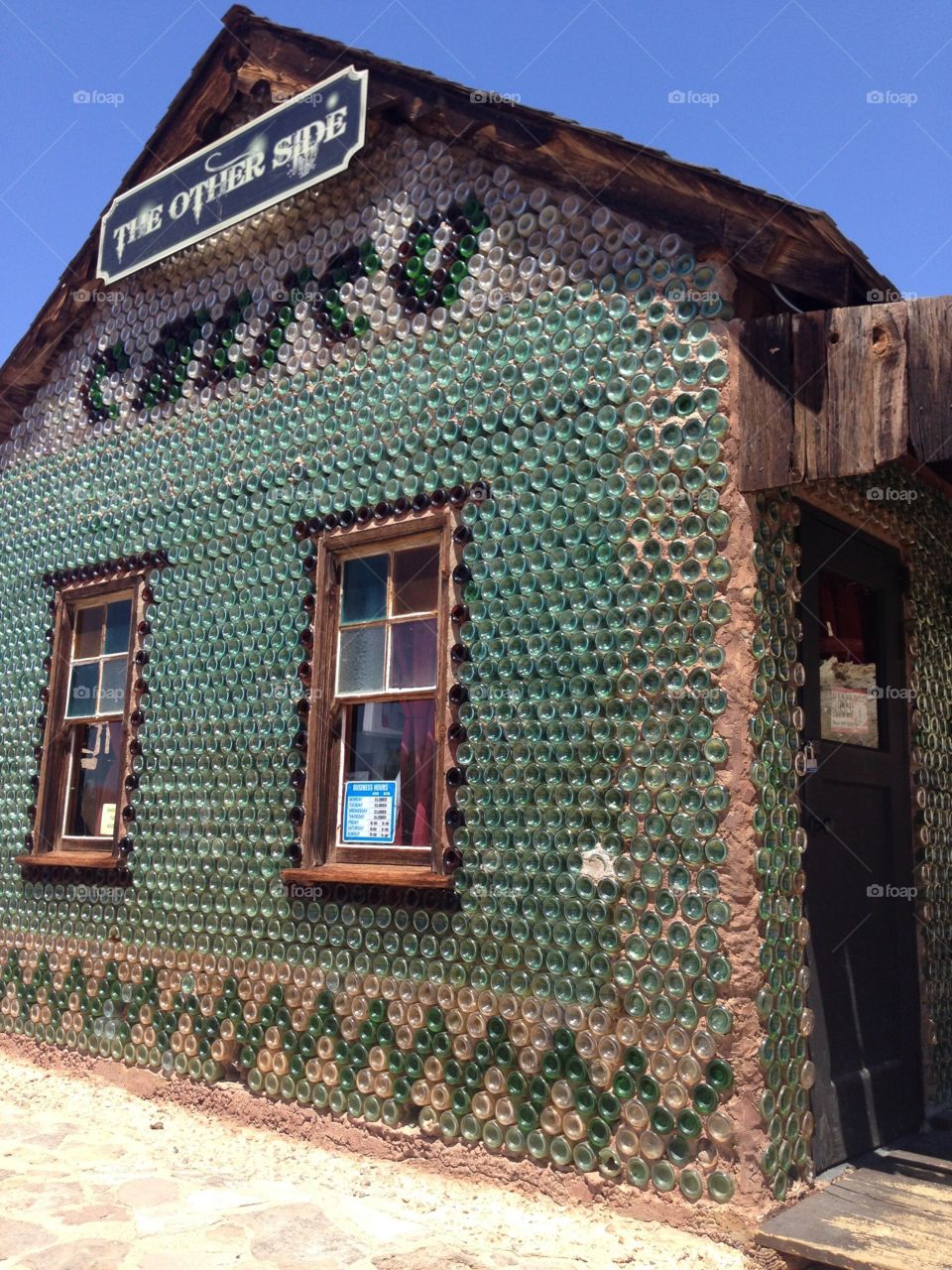 House made of bottles. House made of bottles at Oatman town