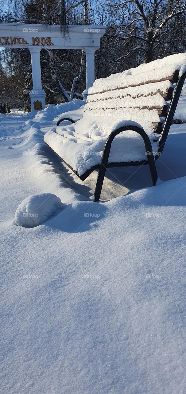 snow bench