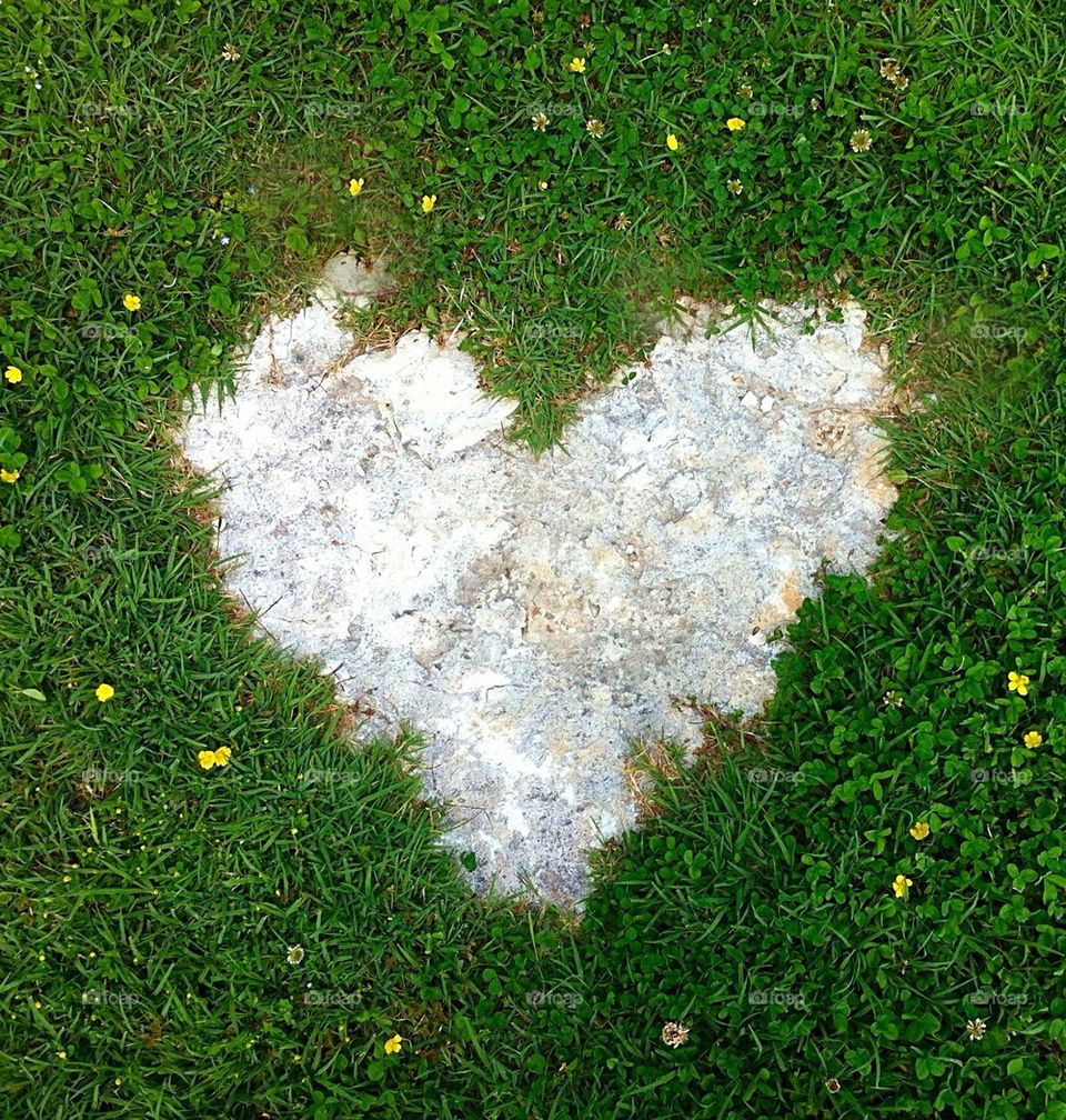 Heart on the lawn