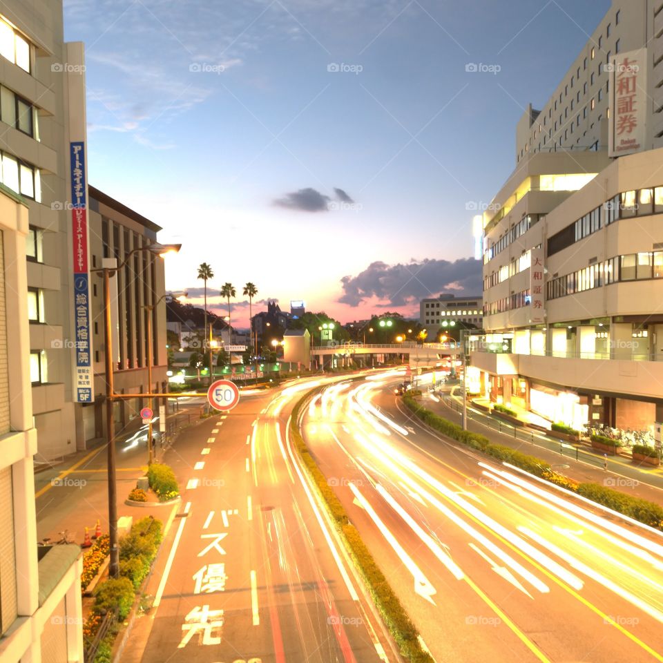 Street light at dusk