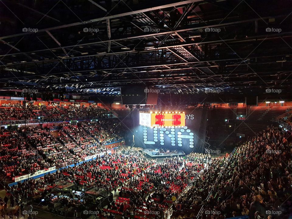 Backstreet Boys concert in Italy in 2019 with DNA World Tour. The Mediolanum Forum Assago in Milan.