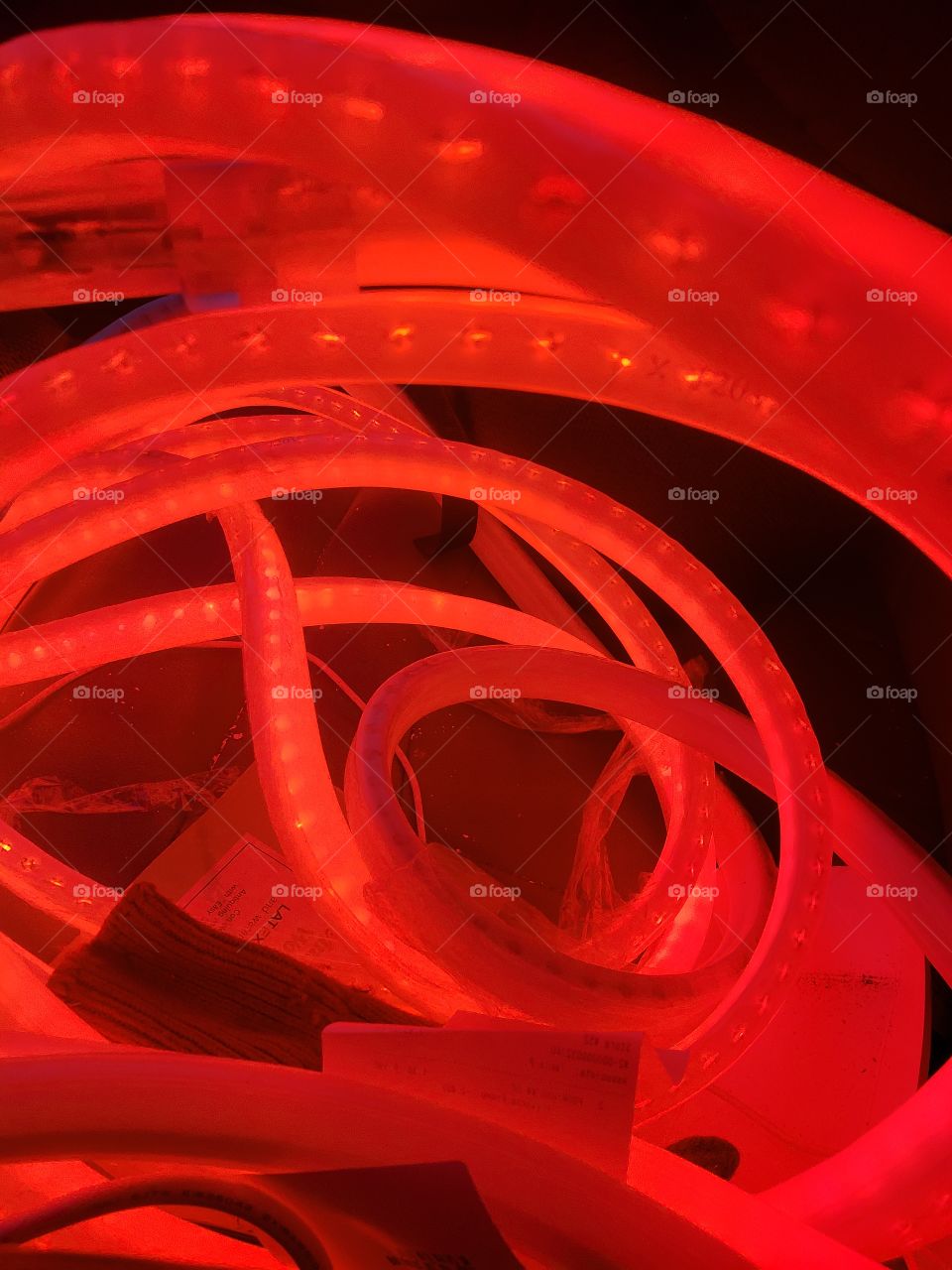 Red LED rope light