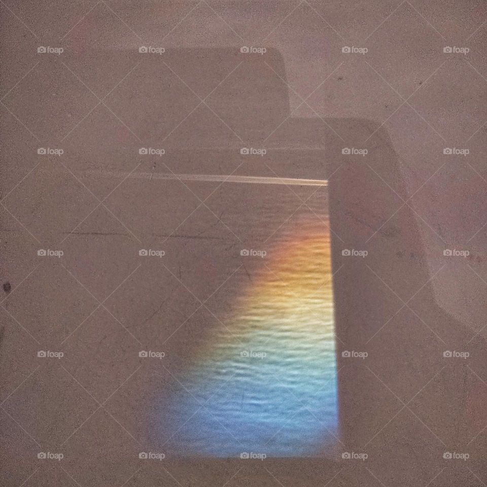 reflection of light through eye vision of door.