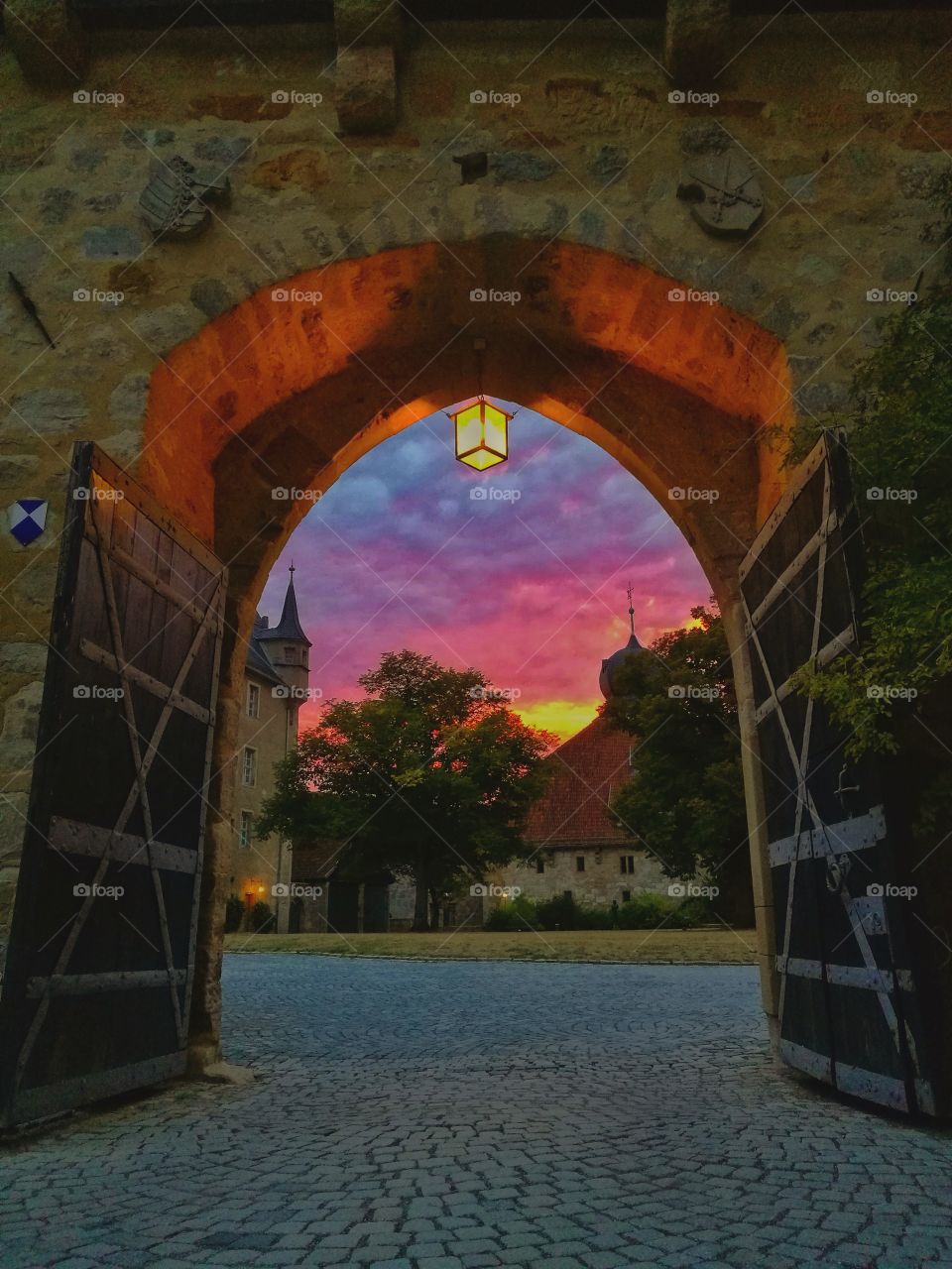 Gate of Veste Coburg in Coburg at dawn
