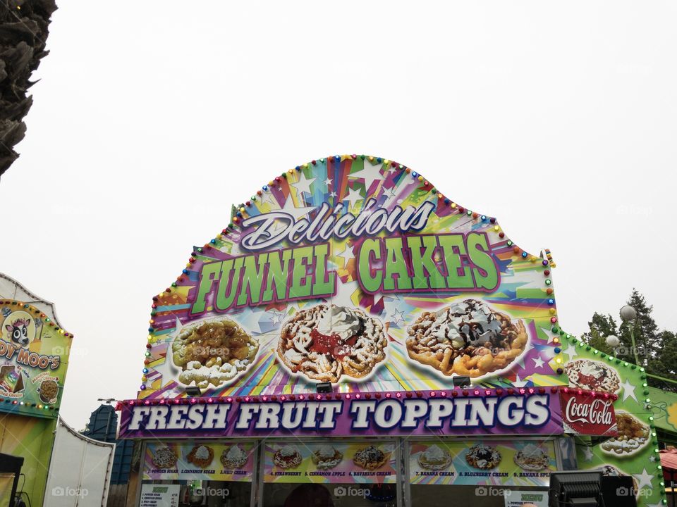 Funnel cakes state fair stand outdoors