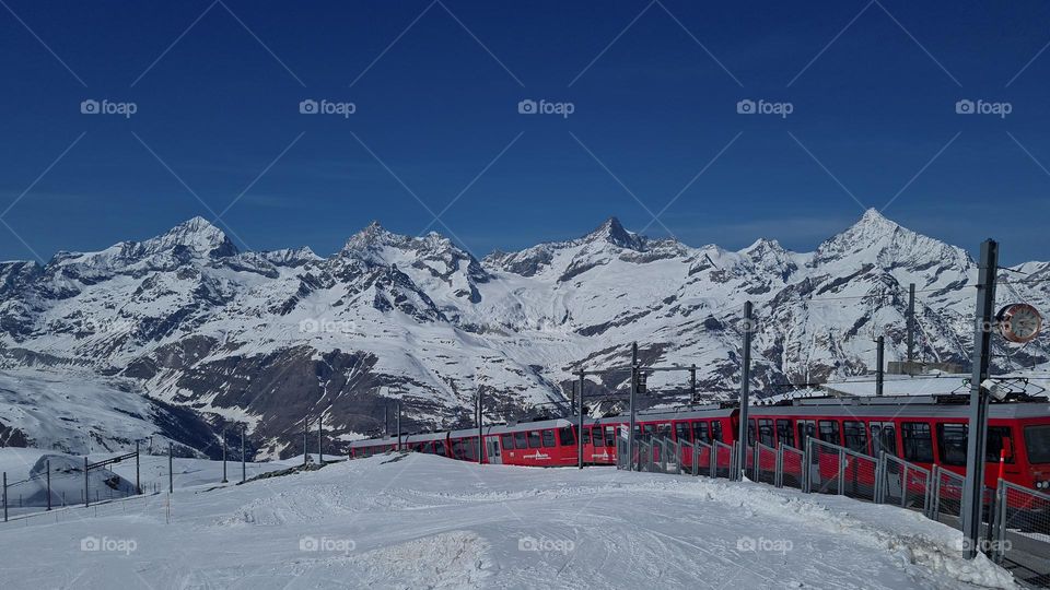 amazing train ride in the Swiss alps