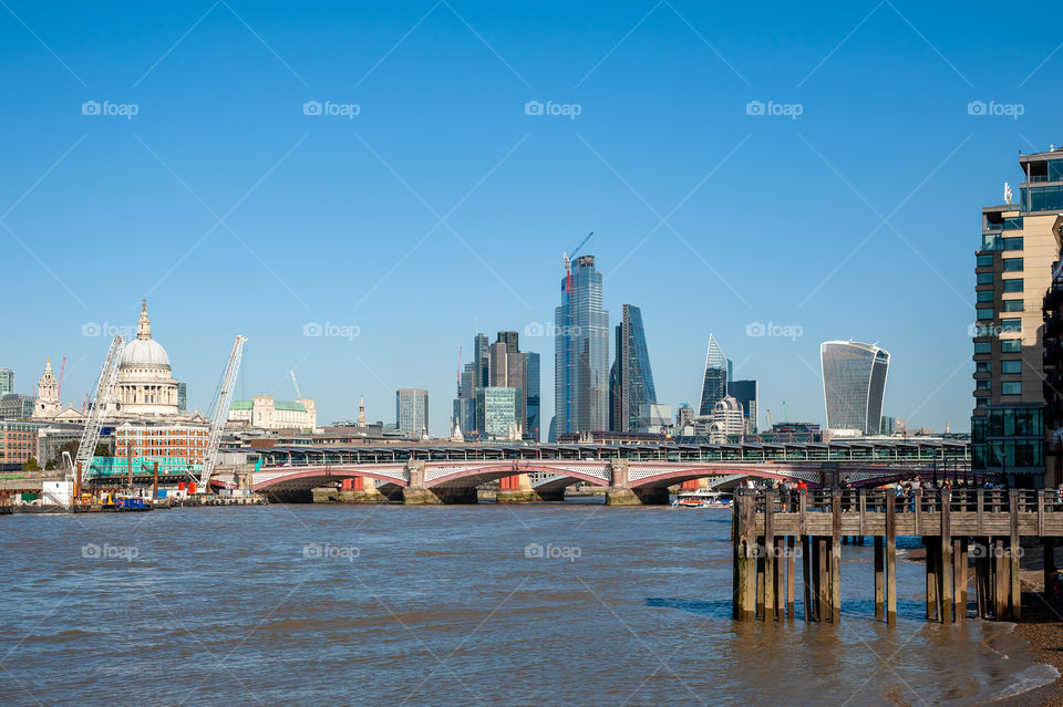 Cityscape of the City of London financial hub - Square Mile. London. UK.