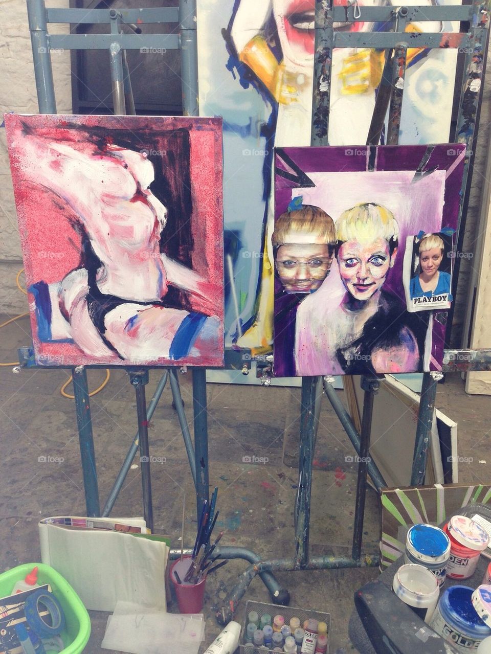 Paintings in progress