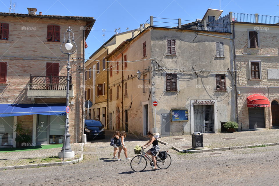 woman on bycicle