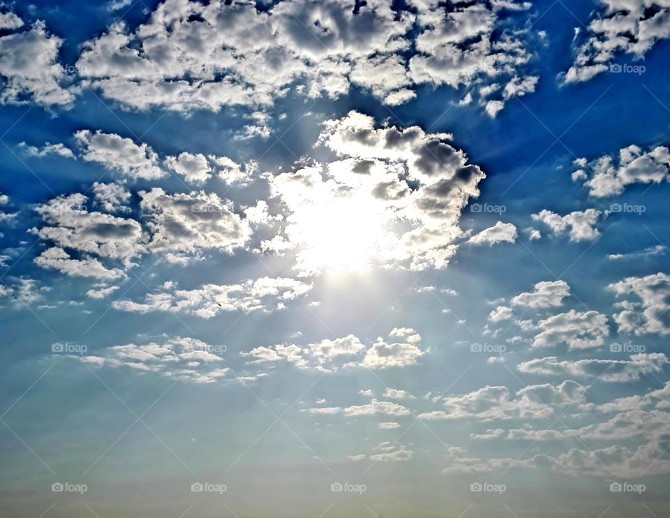 Beautiful sky view,rising in the rocks