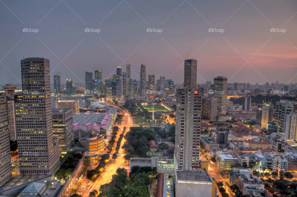 singapore skyline lights cbd by paulcowell