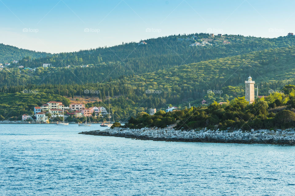 Scenic view of fiskardo bay