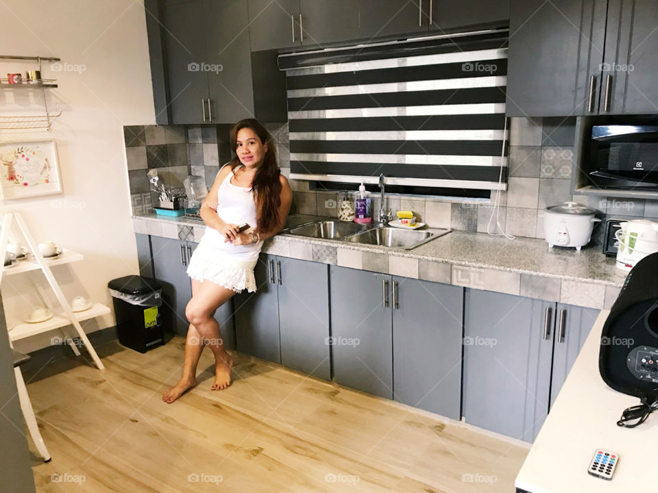 Selfie while preparing to cook