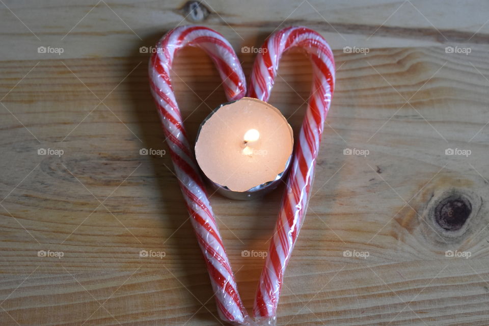 candy cane and Candlelight