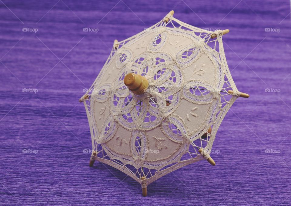 Hand made textile umbrella