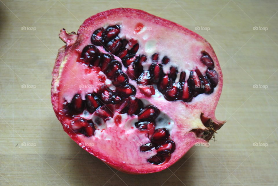 A half of a pomegranate