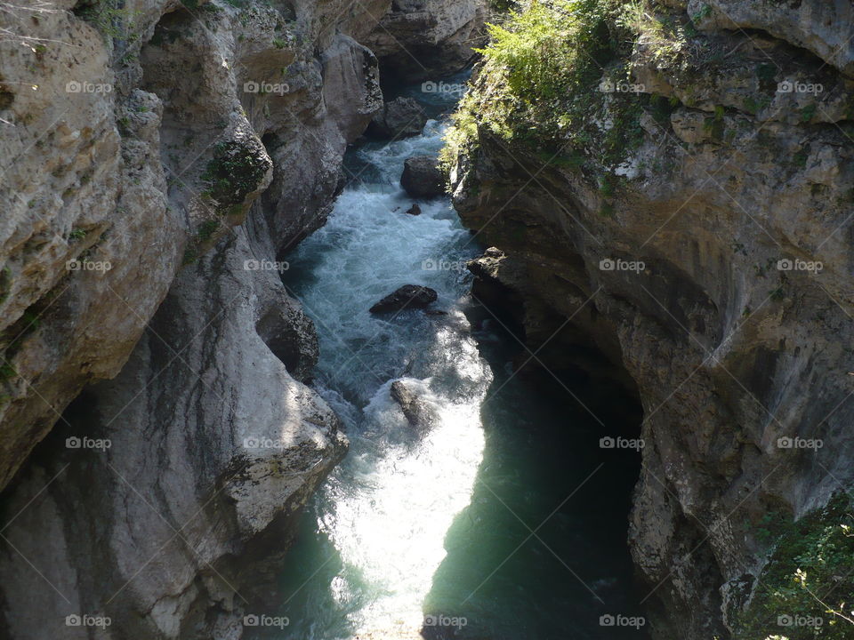mountain river in the gorge of the Caucasus