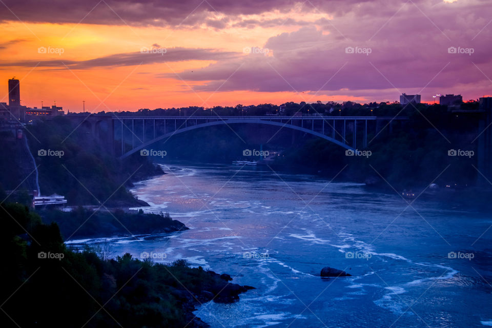 Gorgeous sunrise on Niagara river