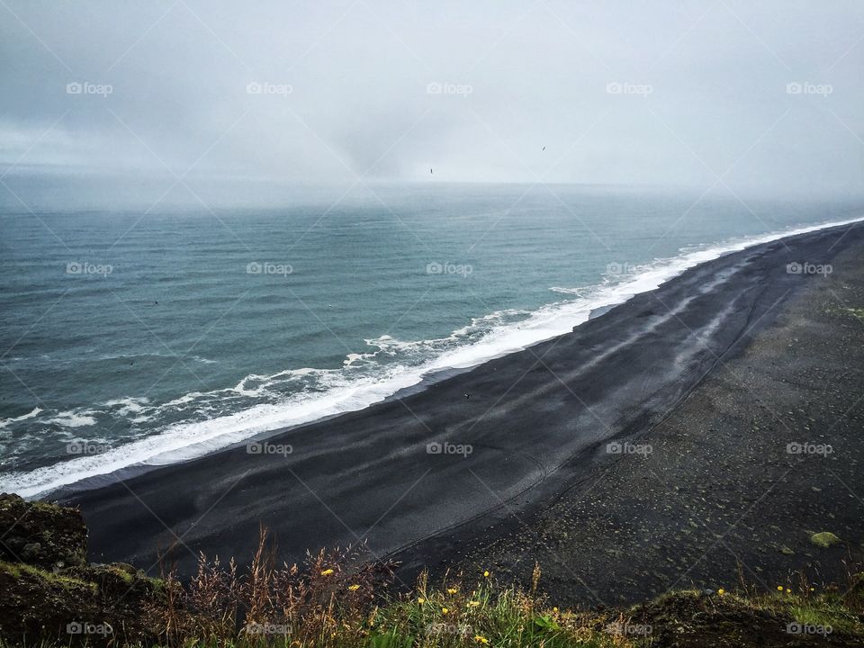 1200 feet above the black beaches of Vik