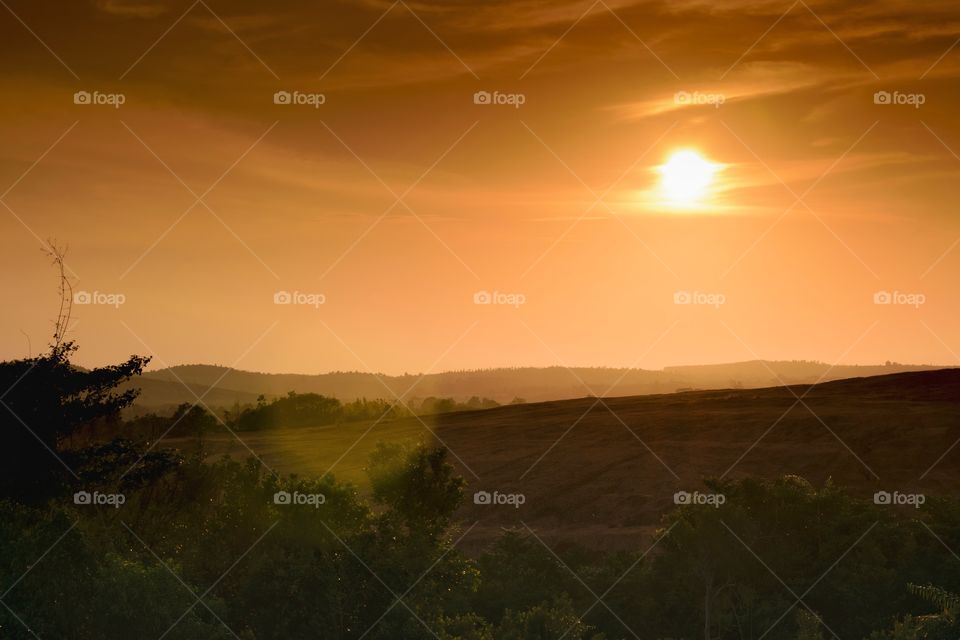 Golden hours sunset landscape