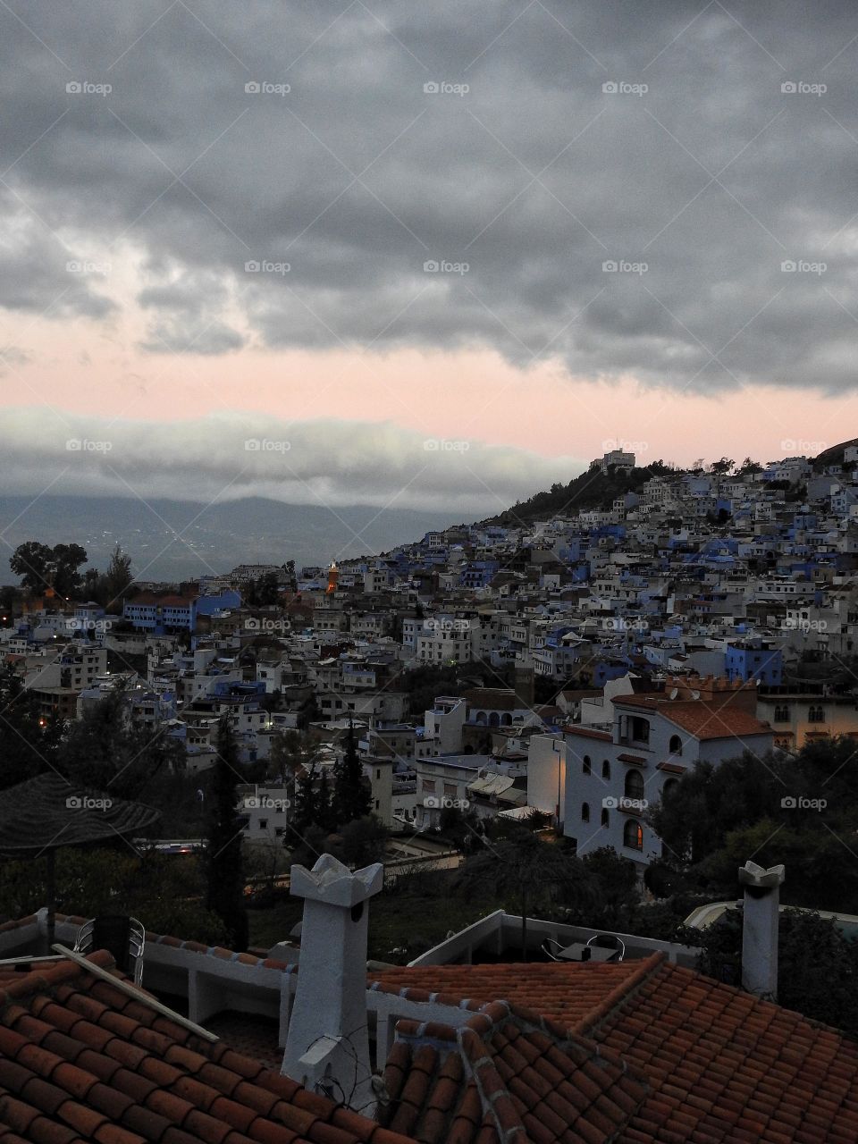 High angle view of chefchaouen