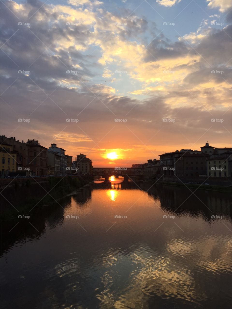 Bridge sunset in Florence 