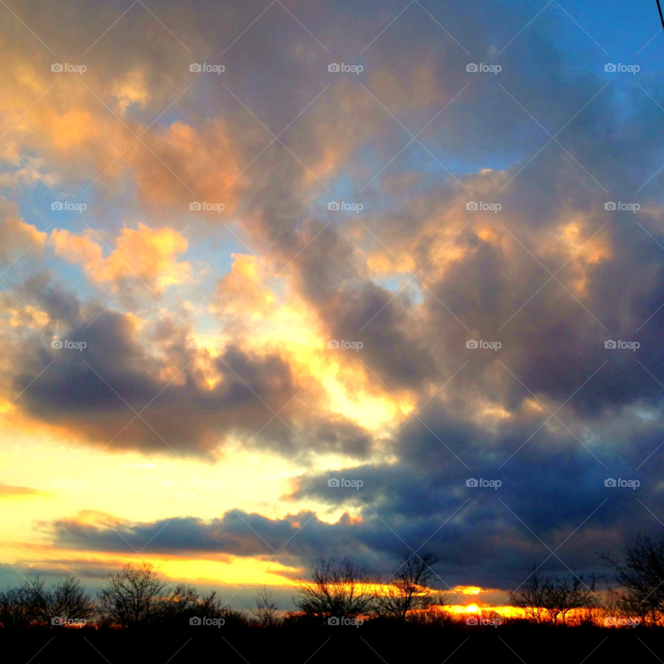 texas sky sunset clouds by minnie_