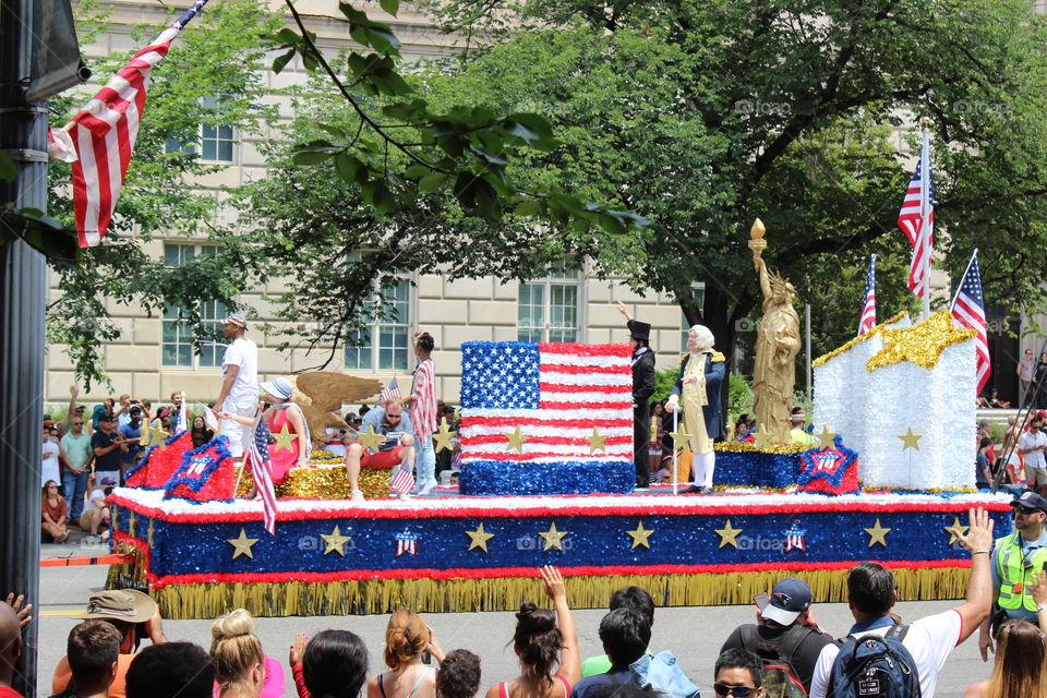 Fourth of July parade float in Washington D.C.