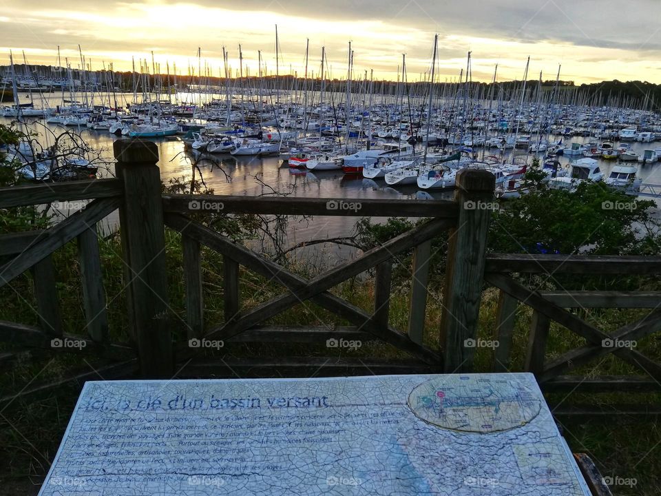 Sunset over the Marina in France