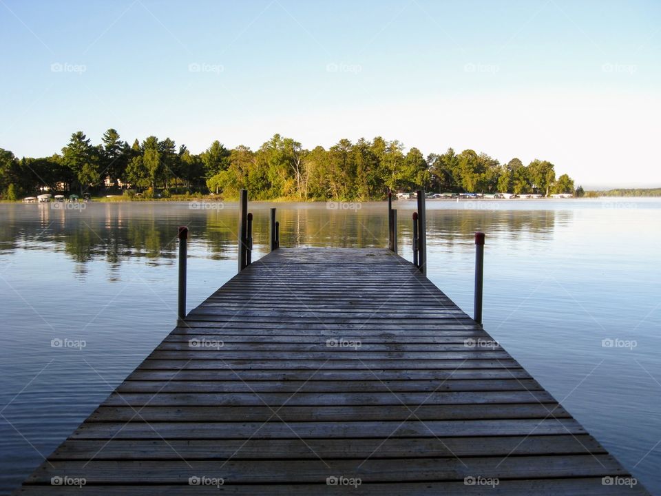 A dock on a lake. A peaceful moment in a crazy world