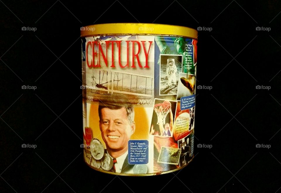 year 2000 popcorn Tin