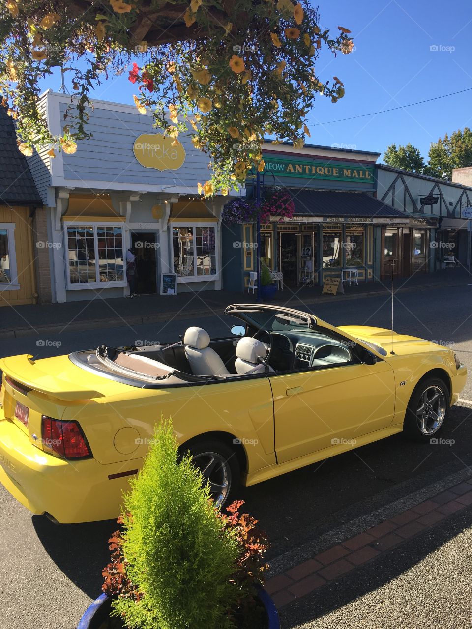 Yellow Mustang Covertible