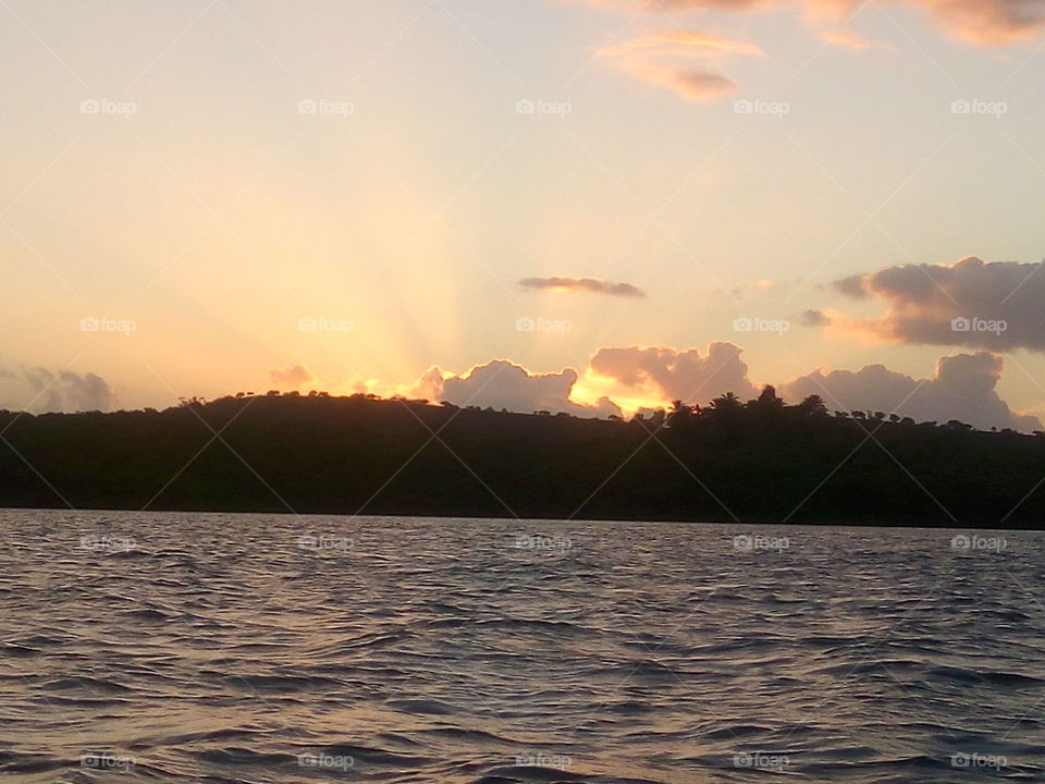 Sunrise at the Vermelho River, in Cairu, Bahia, Brazil.